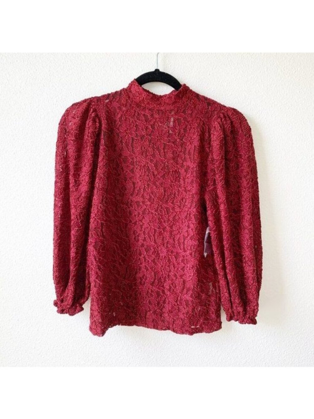 Free People Sweet Talker Maroon Lace Blouse Women's X-Small XS